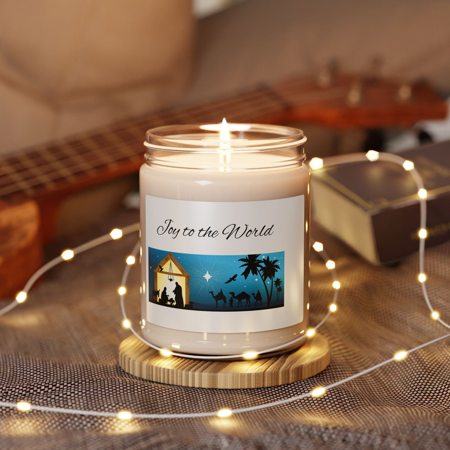 Personalizable Joy to the World Scented Soy Candle | Holiday Gift, Home Decor, Aromatherapy, Relaxation, Christmas Decoration