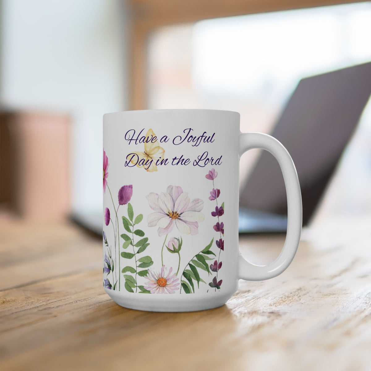 Happy, Joyful gift Ceramic Mug 15oz