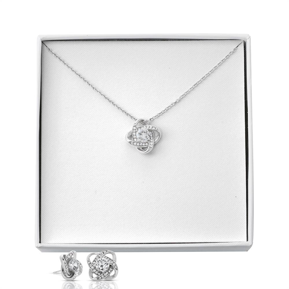 Knot and Sparkle Set – Love Knot Necklace & Earring Bundle