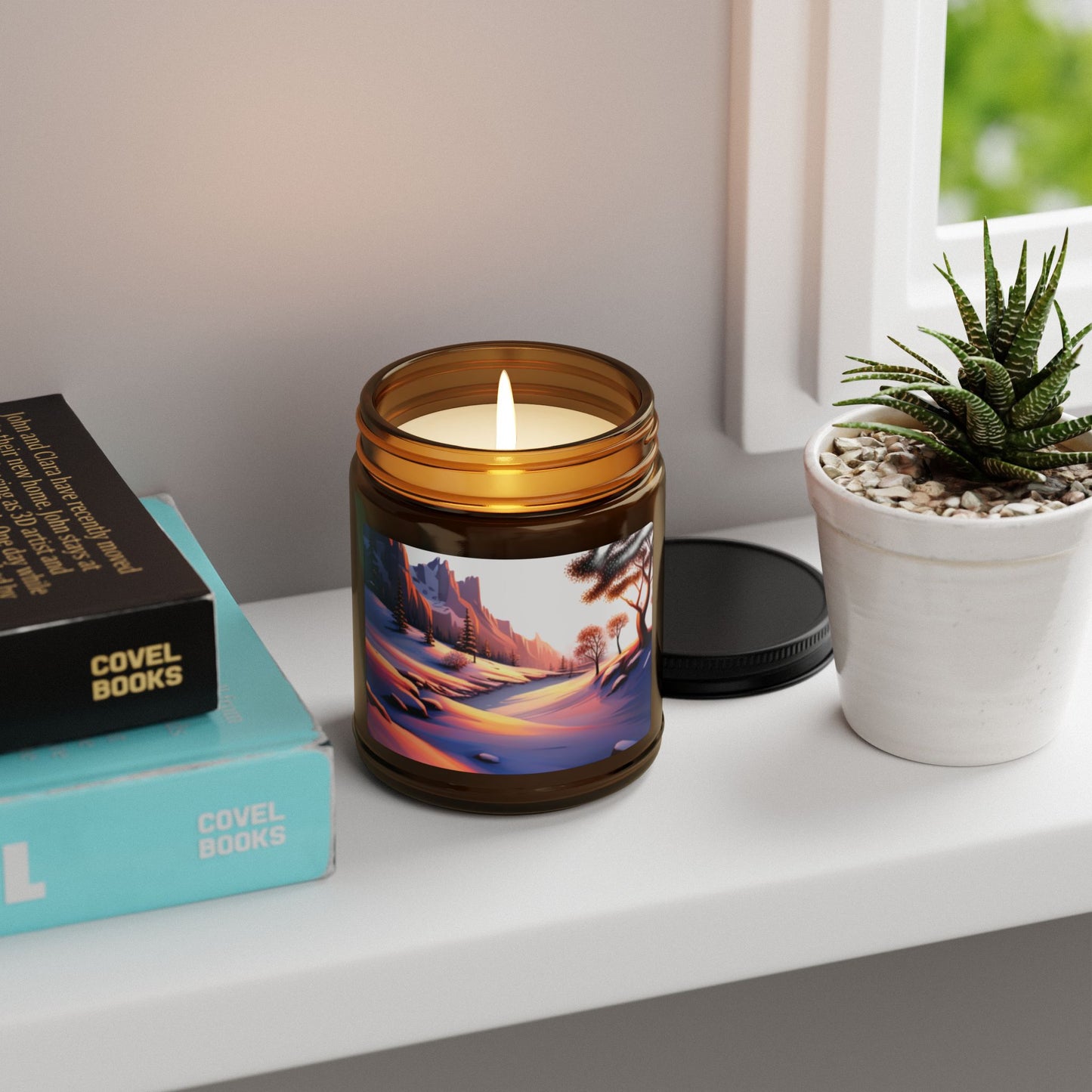 Personalize Serene Sunset Scented Soy Candle - Relaxing Aromas for Home Decor, Gifts for Her, Self-Care Items, Cozy Nights, Eco-Friendly