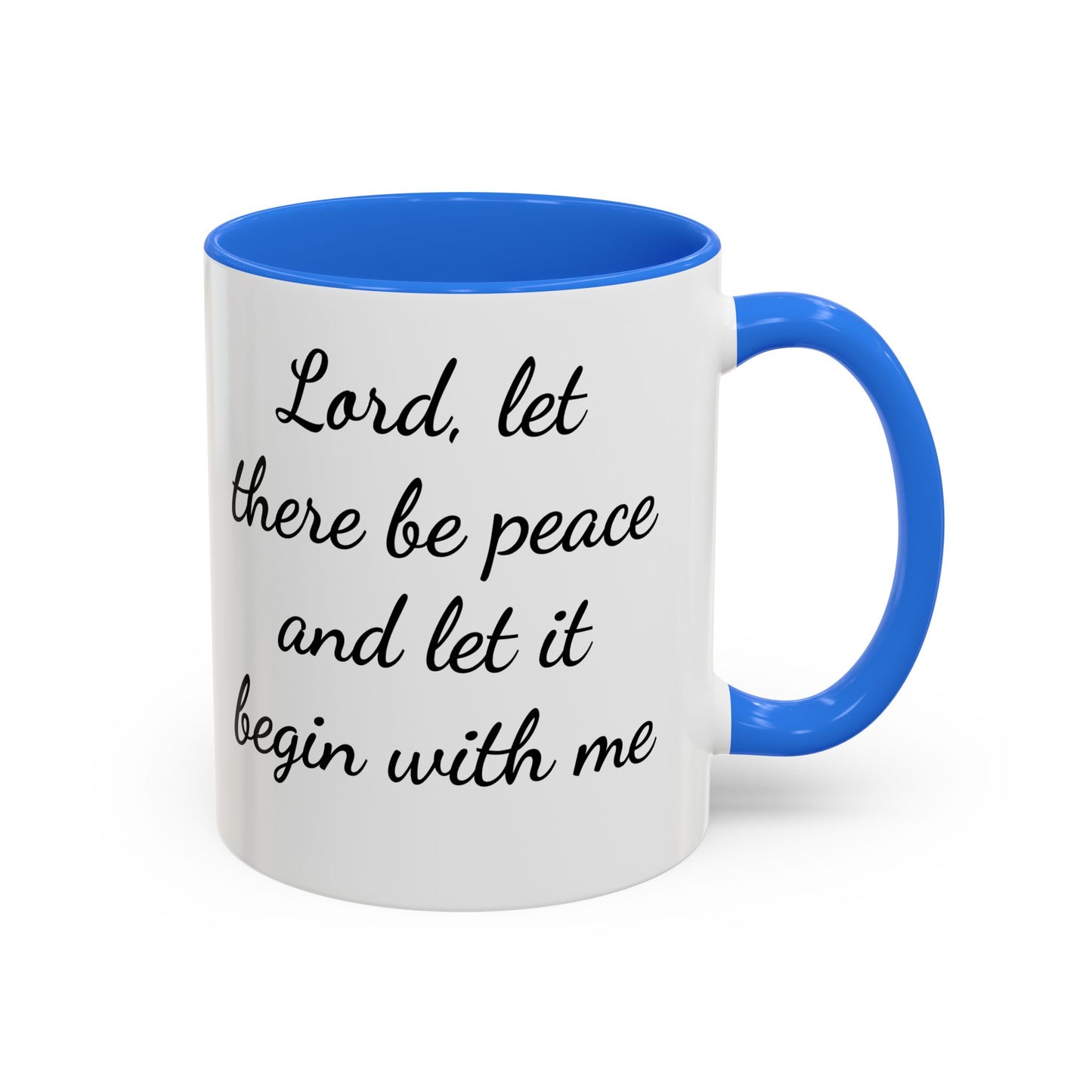 Inspirational Deer Mug — "Lord, let there be peace and let it begin with me"