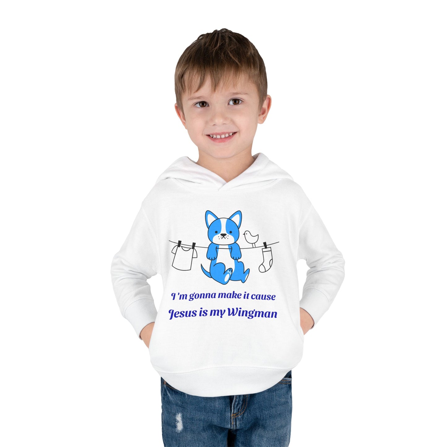 Jesus is my Wingman. Toddler Pullover Fleece Hoodie