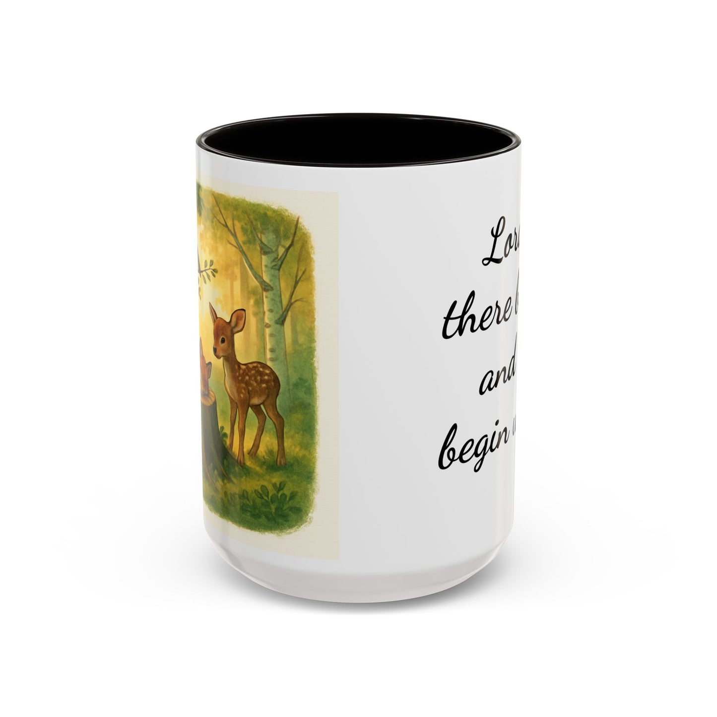 Inspirational Deer Mug — "Lord, let there be peace and let it begin with me"