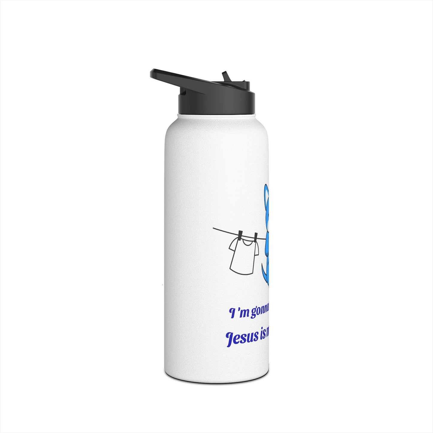 Christian Dog Water Bottle — "Jesus is my Wingman" Stainless Steel Bottle