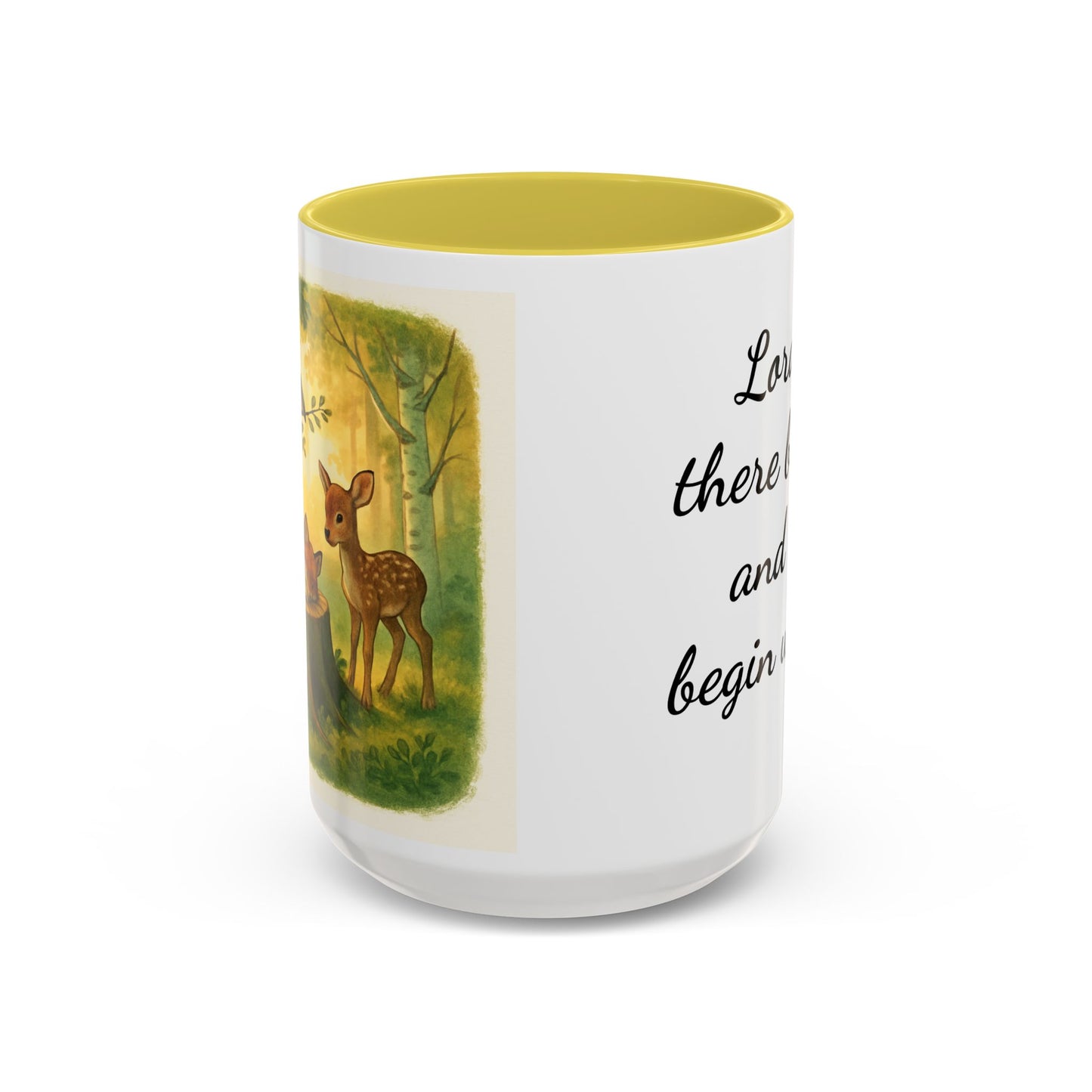 Inspirational Deer Mug — "Lord, let there be peace and let it begin with me"