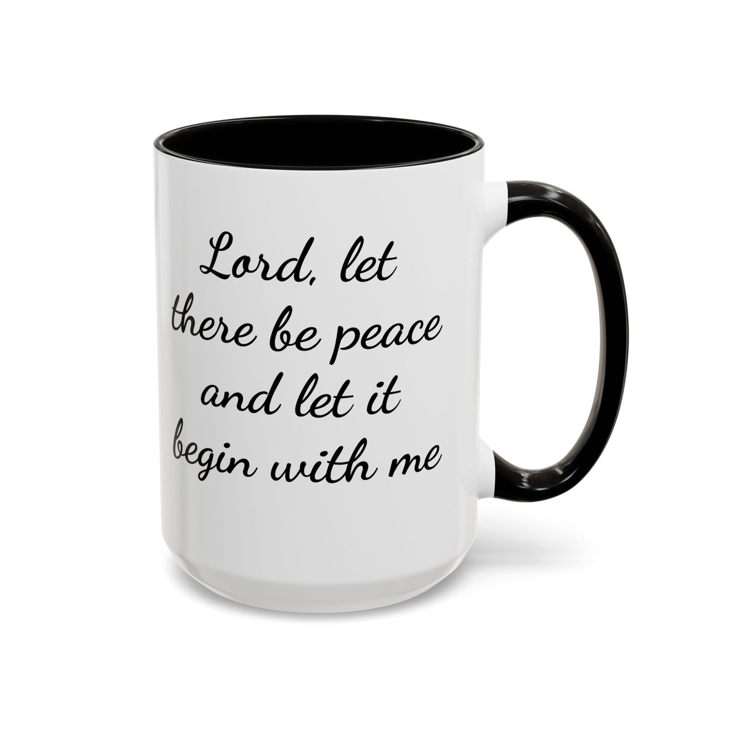 Inspirational Deer Mug — "Lord, let there be peace and let it begin with me"