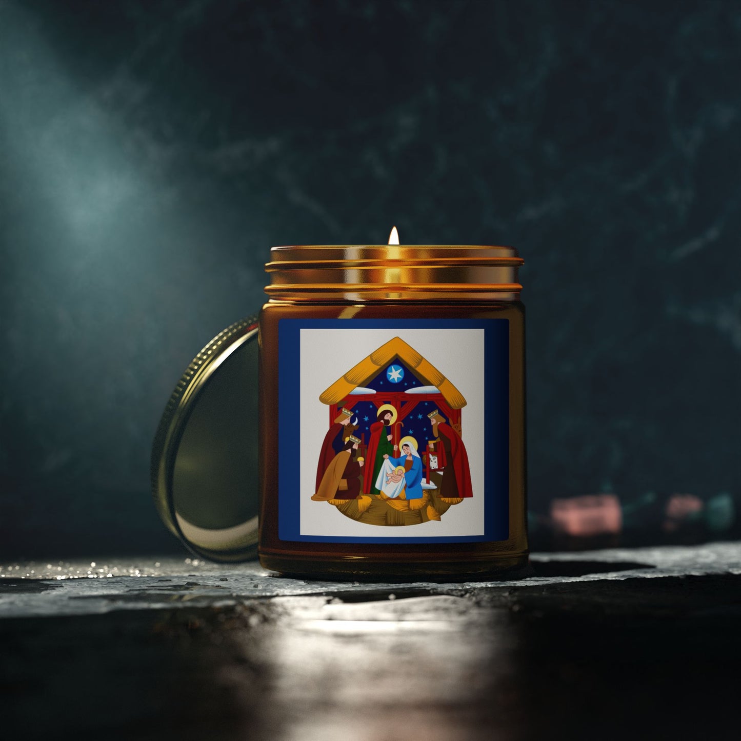 Personalizable Nativity Scene Scented Candles, Cozy Home Decor, Holiday Gift, Aromatherapy, Christmas, Spiritual Healing, Unique Candles