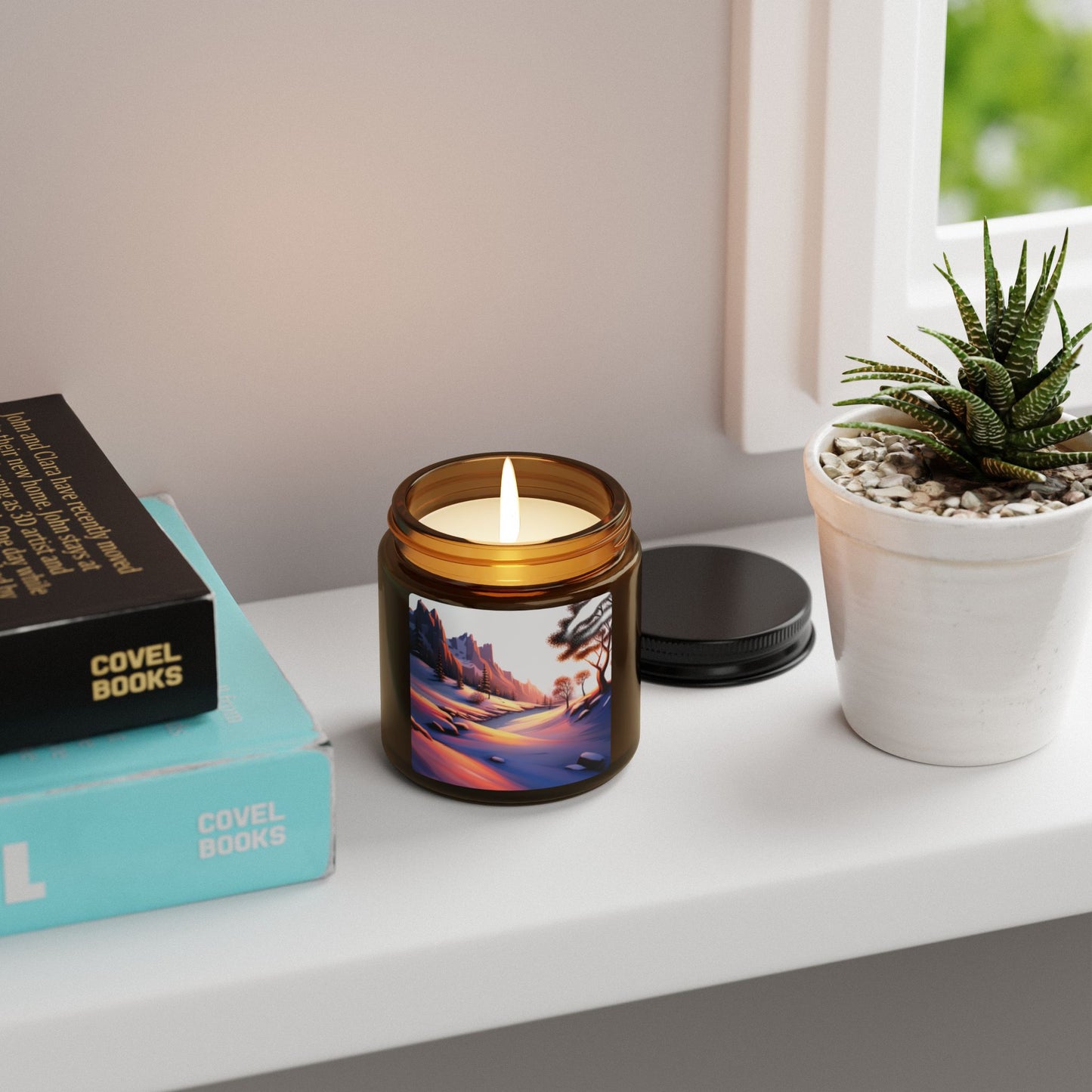 Personalize Serene Sunset Scented Soy Candle - Relaxing Aromas for Home Decor, Gifts for Her, Self-Care Items, Cozy Nights, Eco-Friendly