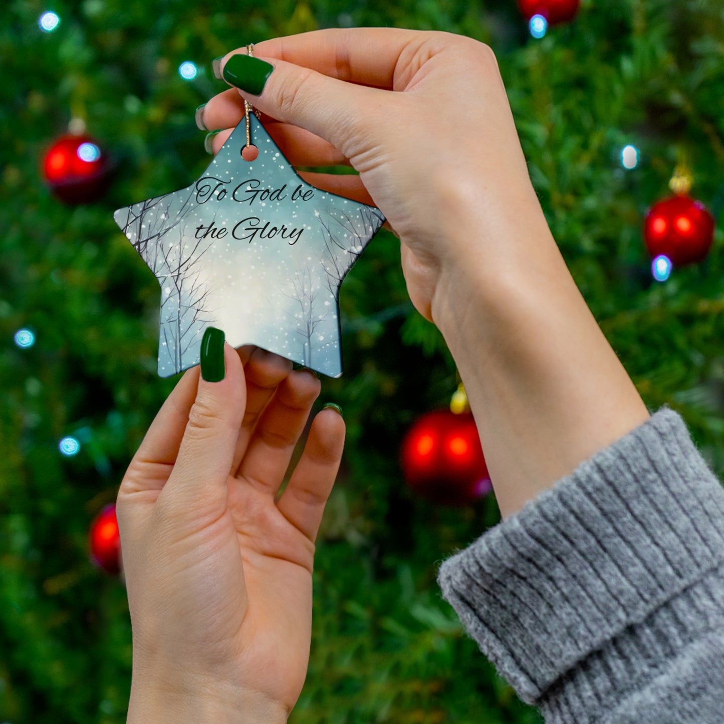 Ceramic Christmas Orna Beautiful Star Decoration for holiday Gifting, Religious and Spiritual Home Decor, Meaningful Keepsake