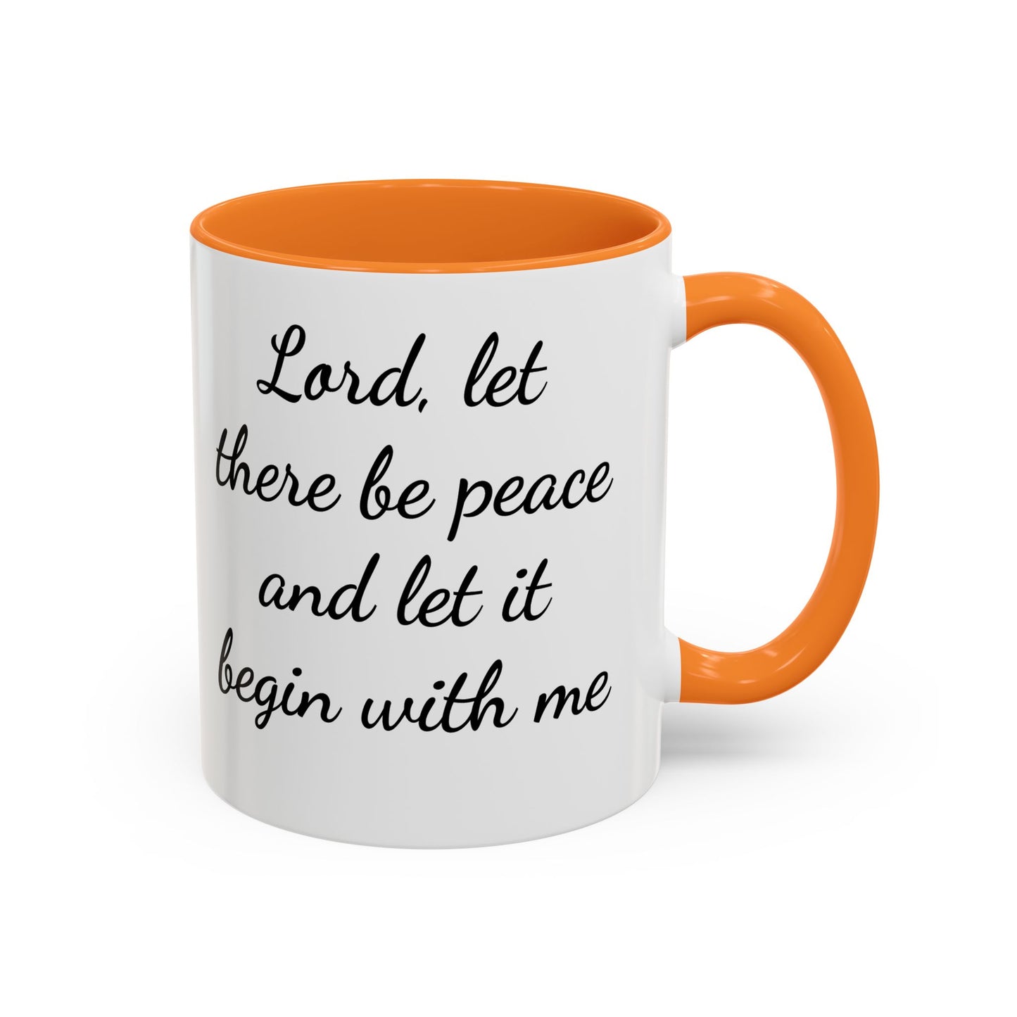 Inspirational Deer Mug — "Lord, let there be peace and let it begin with me"