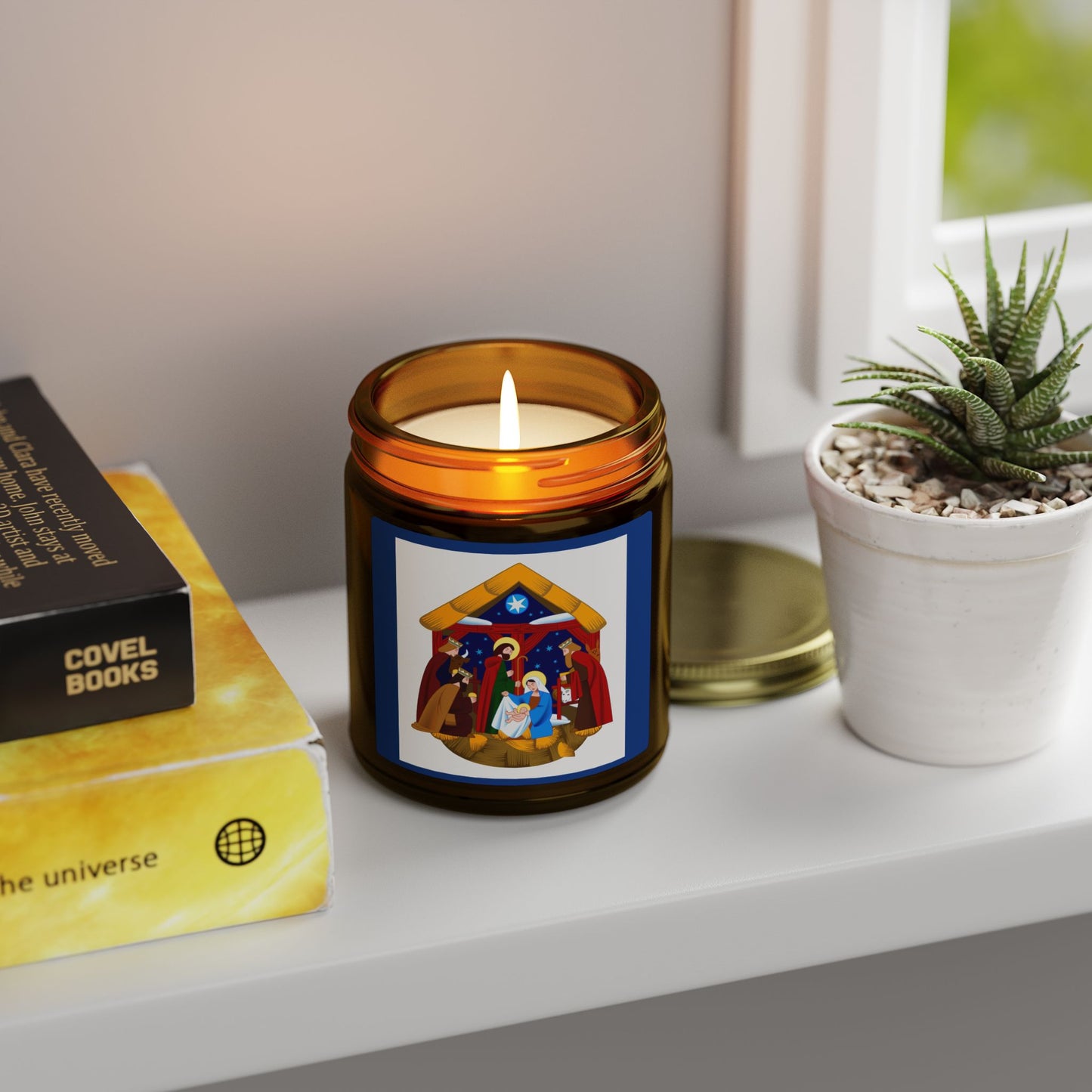 Personalizable Nativity Scene Scented Candles, Cozy Home Decor, Holiday Gift, Aromatherapy, Christmas, Spiritual Healing, Unique Candles