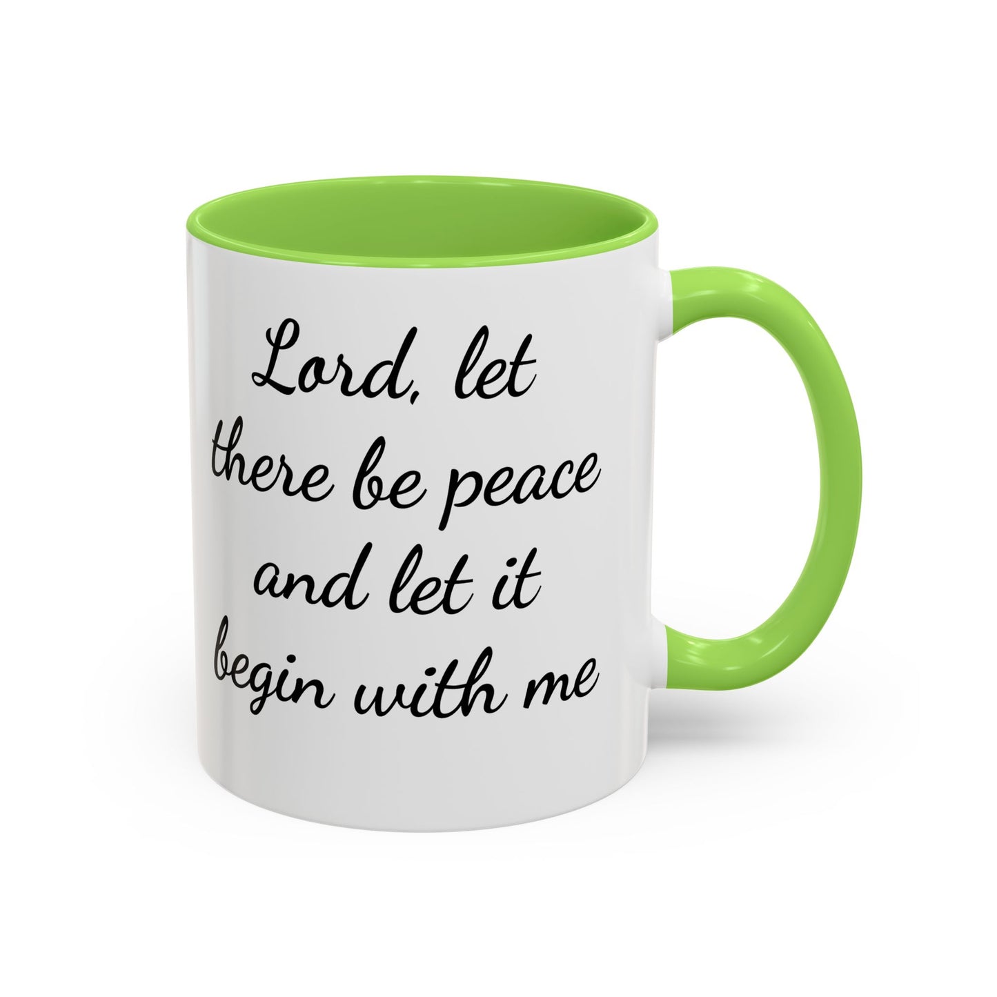 Inspirational Deer Mug — "Lord, let there be peace and let it begin with me"