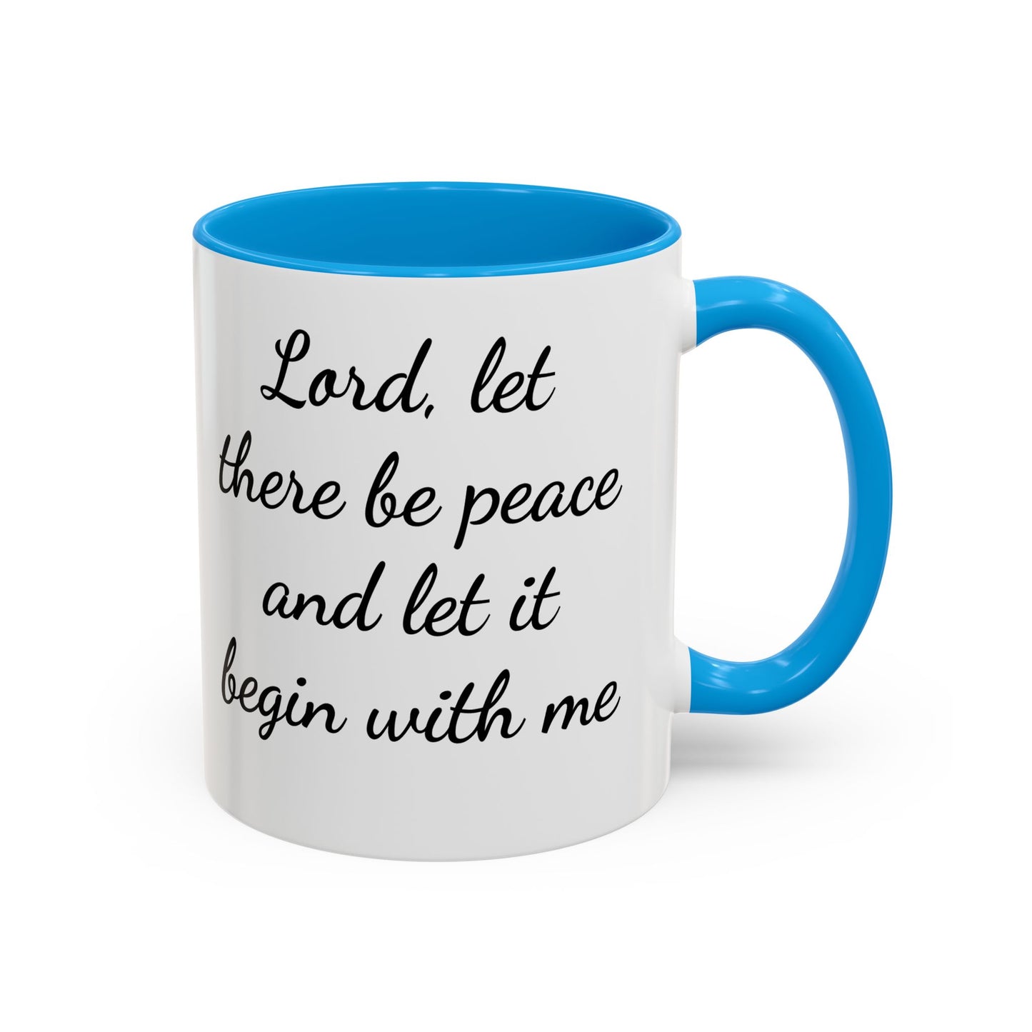 Inspirational Deer Mug — "Lord, let there be peace and let it begin with me"