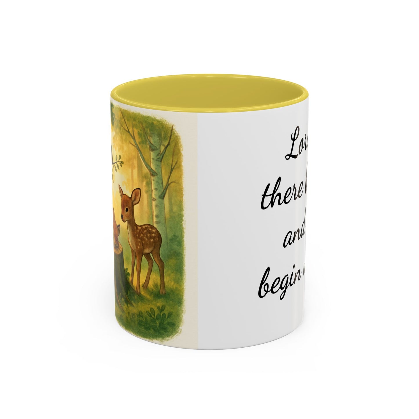 Inspirational Deer Mug — "Lord, let there be peace and let it begin with me"