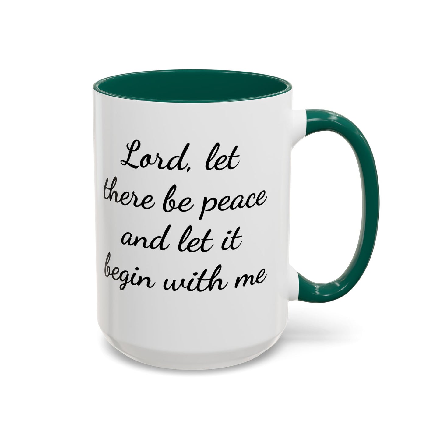 Inspirational Deer Mug — "Lord, let there be peace and let it begin with me"