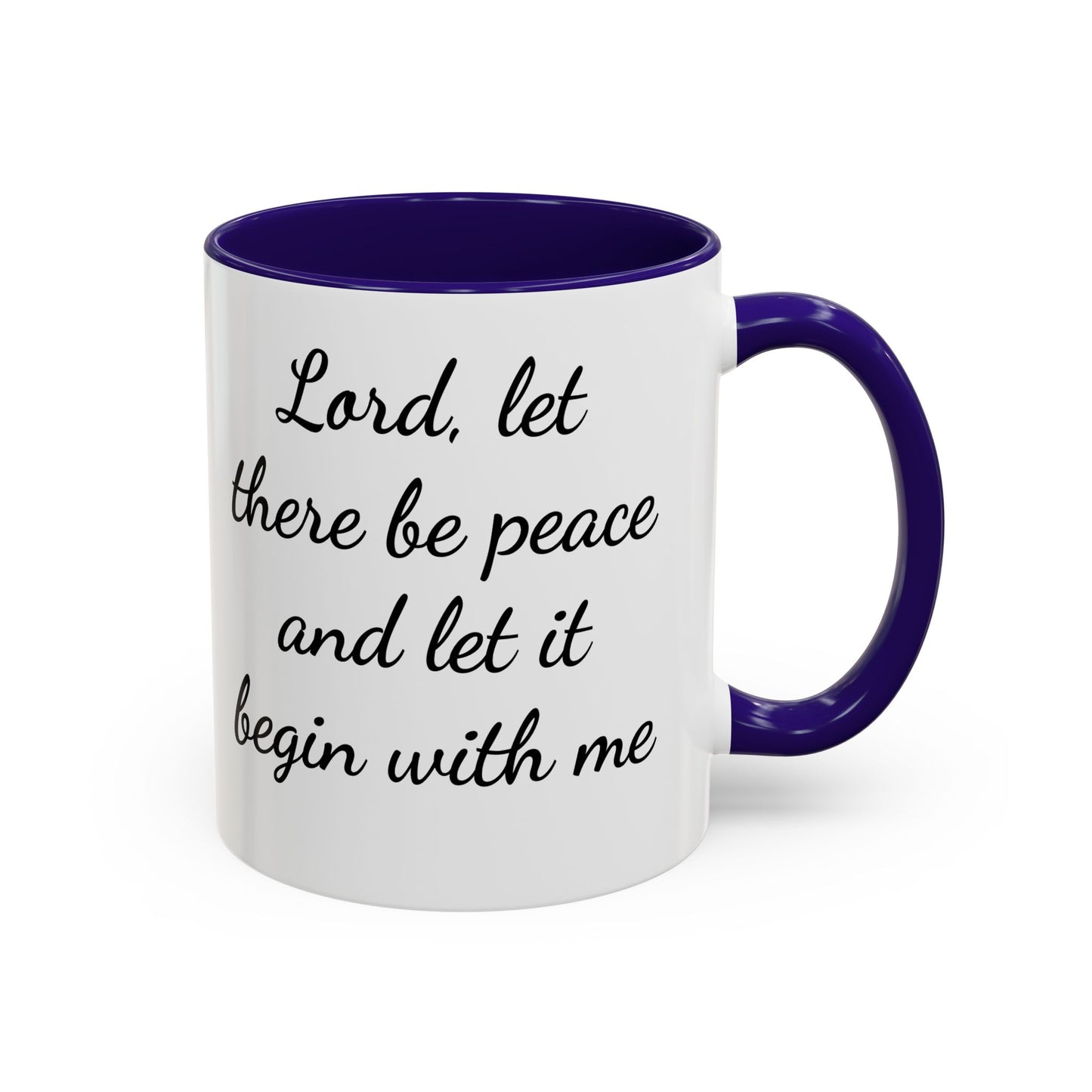 Inspirational Deer Mug — "Lord, let there be peace and let it begin with me"