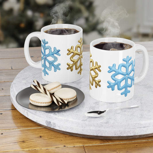 Happy Snowflakes Cheerful Wondeful gift for the Holidays Ceramic Mugs (11oz\15Fun, oz)