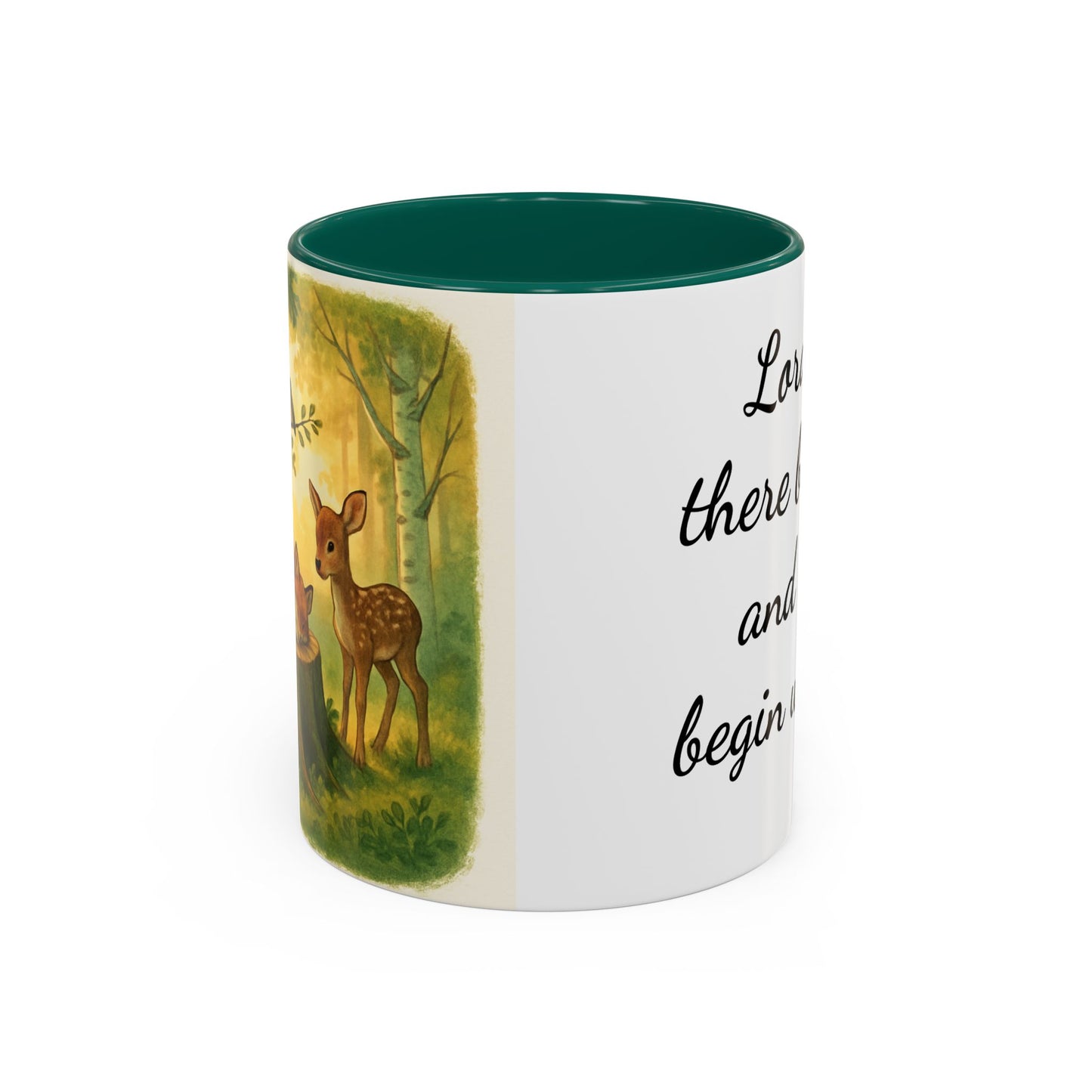Inspirational Deer Mug — "Lord, let there be peace and let it begin with me"