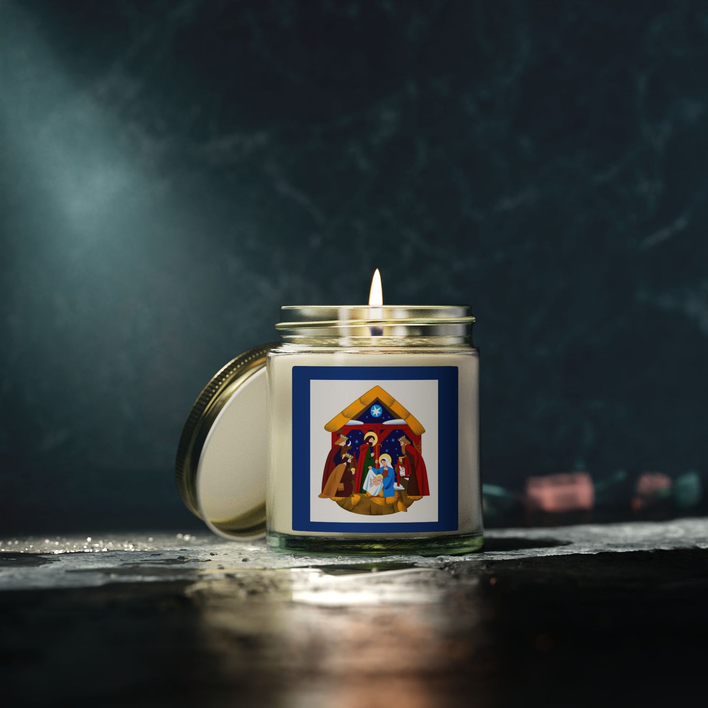 Personalizable Nativity Scene Scented Candles, Cozy Home Decor, Holiday Gift, Aromatherapy, Christmas, Spiritual Healing, Unique Candles
