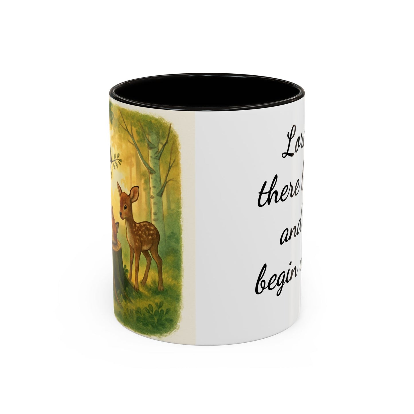 Inspirational Deer Mug — "Lord, let there be peace and let it begin with me"
