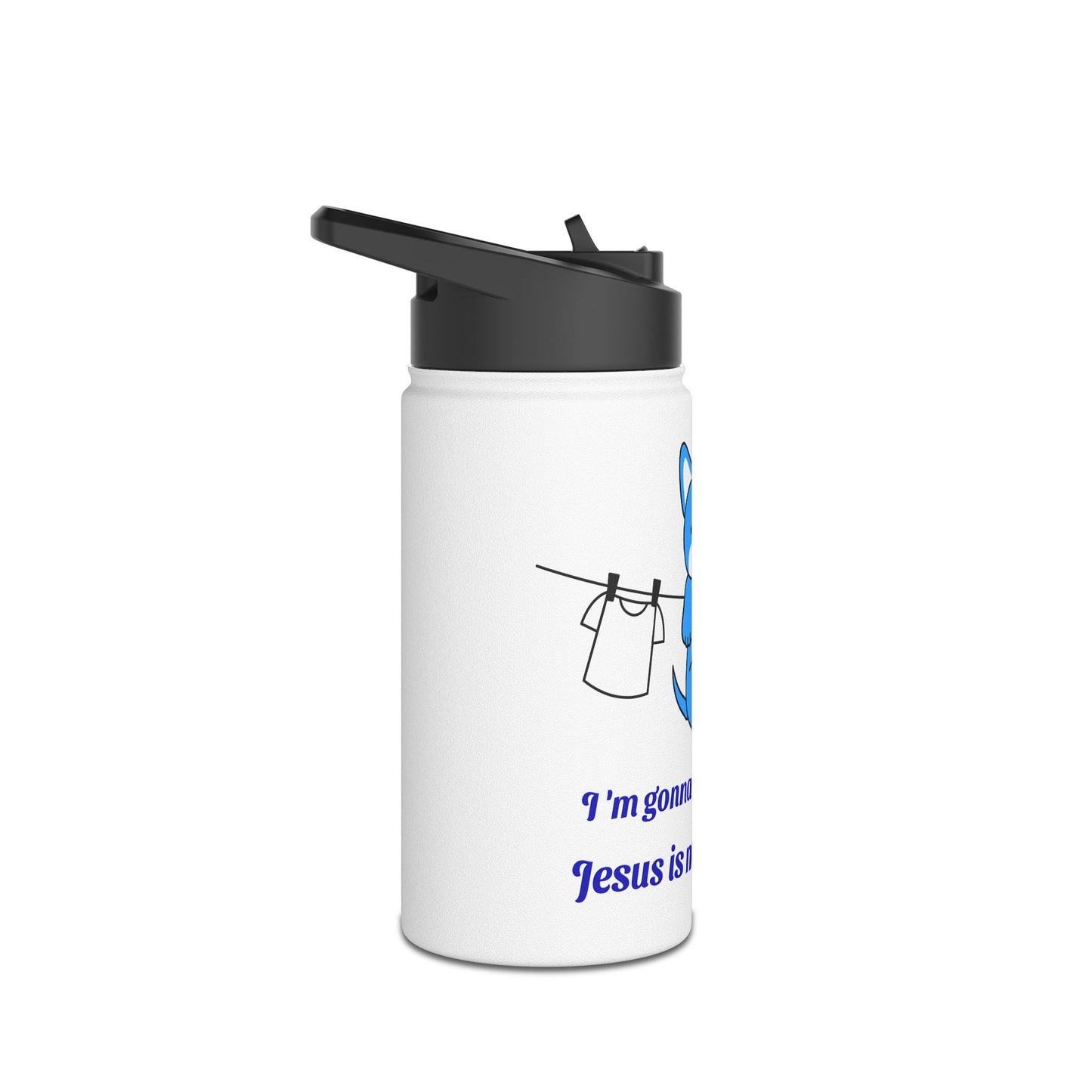 Christian Dog Water Bottle — "Jesus is my Wingman" Stainless Steel Bottle