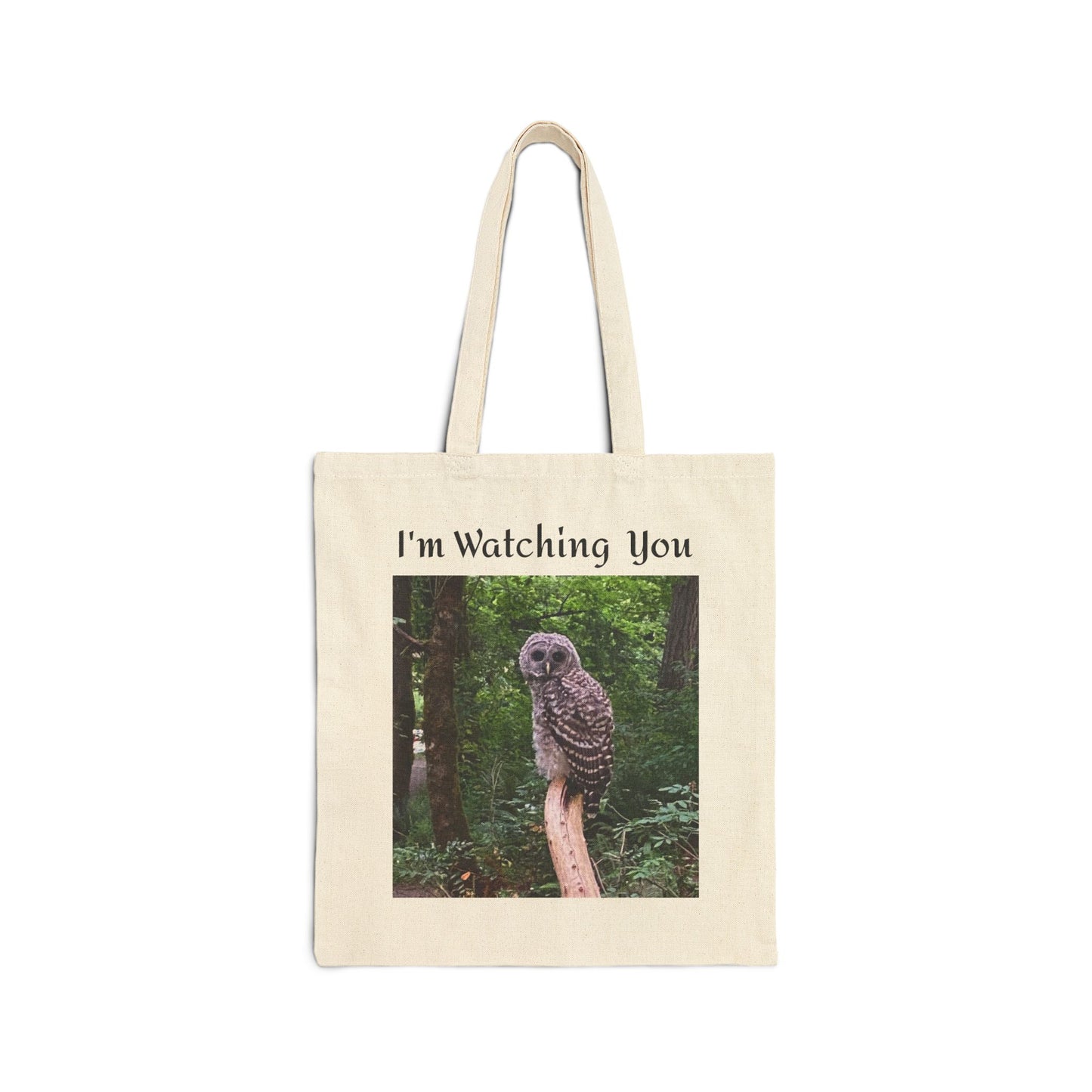 I'm Watching You Cotton Canvas Tote Bag, Eco-Friendly Shopper, Owl Lover Gift, Reusable Grocery Bag, Nature Enthusiast Accessory, [...]