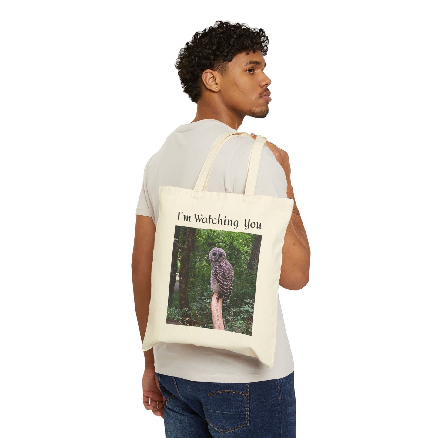 I'm Watching You Cotton Canvas Tote Bag, Eco-Friendly Shopper, Owl Lover Gift, Reusable Grocery Bag, Nature Enthusiast Accessory, [...]