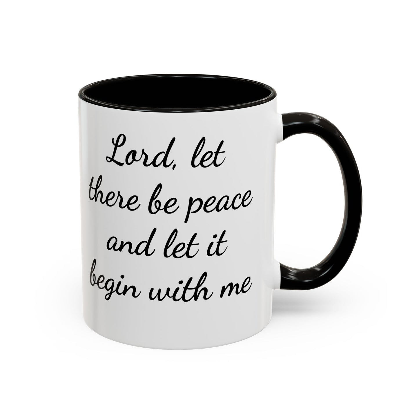 Inspirational Deer Mug — "Lord, let there be peace and let it begin with me"
