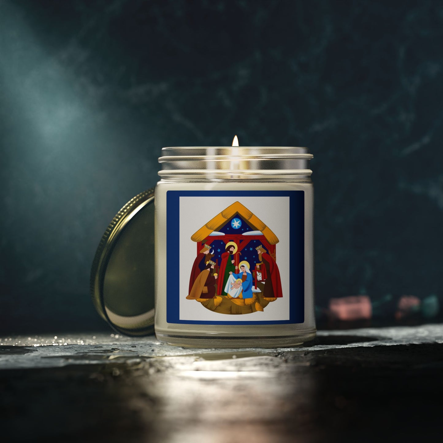 Personalizable Nativity Scene Scented Candles, Cozy Home Decor, Holiday Gift, Aromatherapy, Christmas, Spiritual Healing, Unique Candles