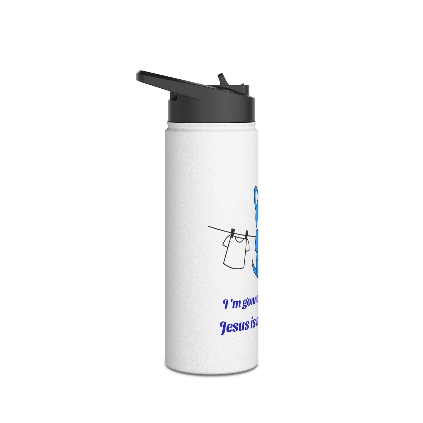 Christian Dog Water Bottle — "Jesus is my Wingman" Stainless Steel Bottle