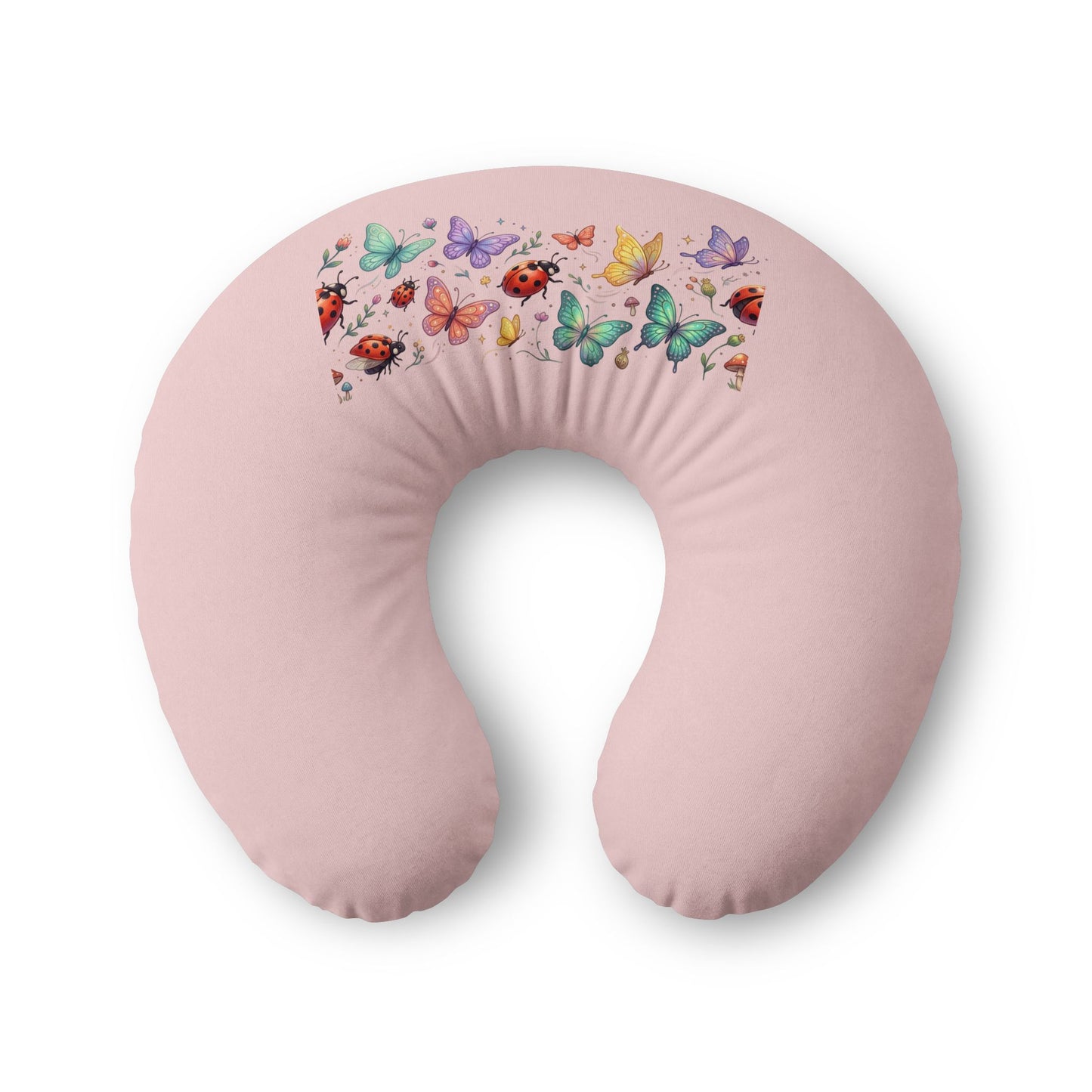 Butterfly Garden Nursing Pillow Cover — Pink Nursing Pillowcase for New Moms