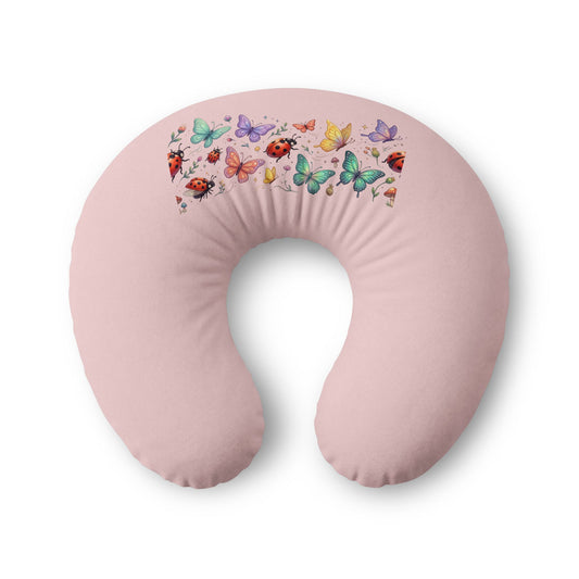 Butterfly Garden Nursing Pillow Cover — Pink Nursing Pillowcase for New Moms