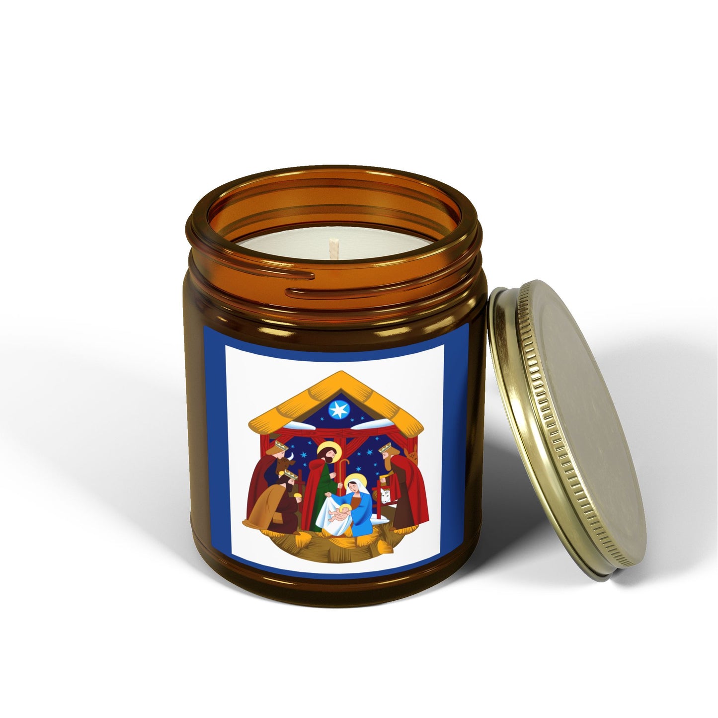 Personalizable Nativity Scene Scented Candles, Cozy Home Decor, Holiday Gift, Aromatherapy, Christmas, Spiritual Healing, Unique Candles