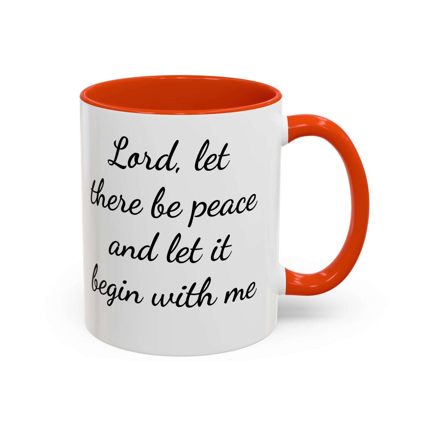 Inspirational Deer Mug — "Lord, let there be peace and let it begin with me"