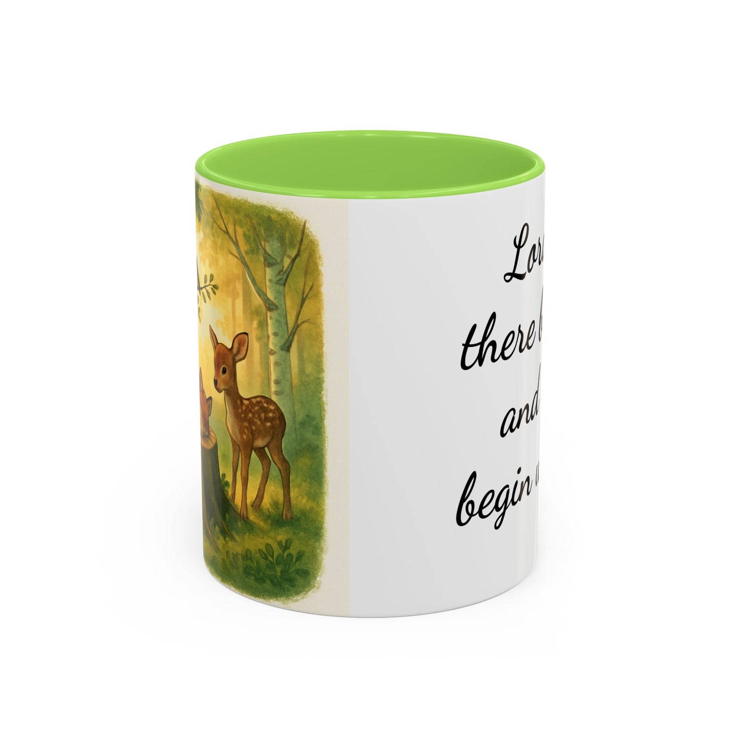Inspirational Deer Mug — "Lord, let there be peace and let it begin with me"