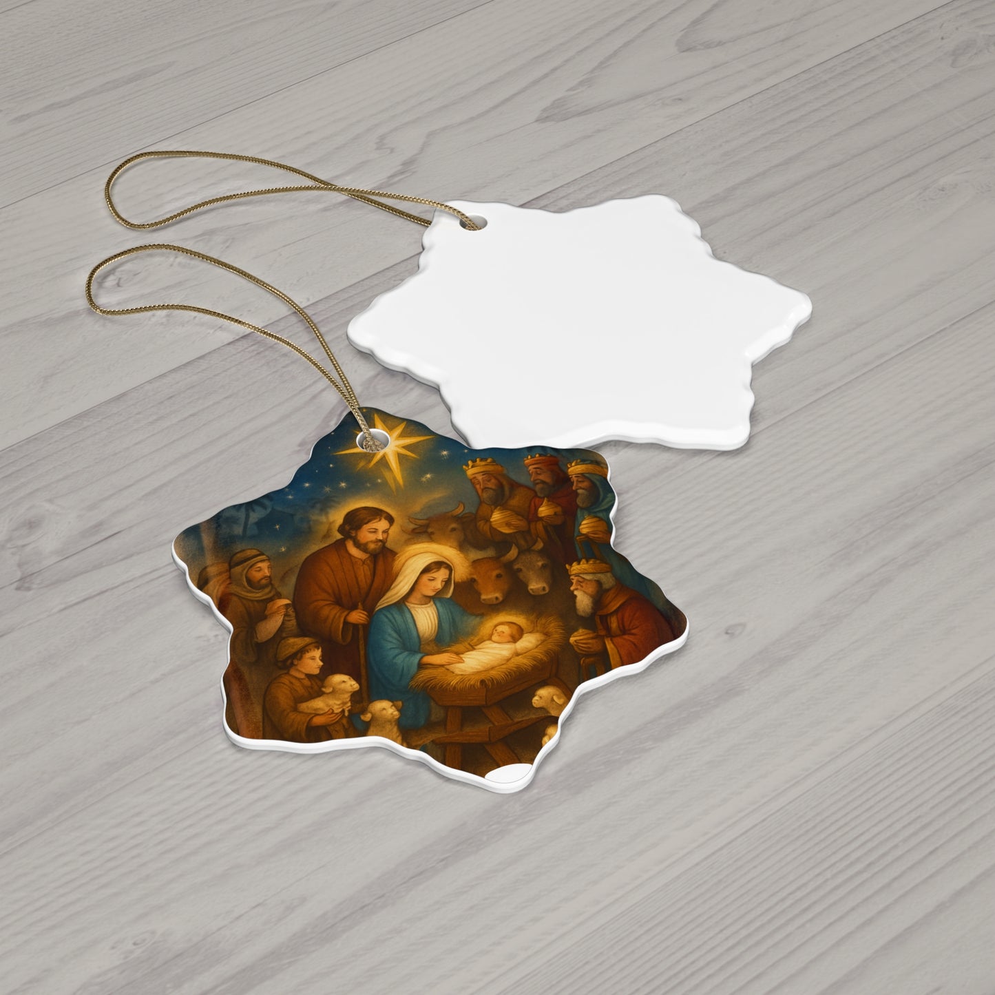 Beautiful Star Decoration Ceramic Christmas Ornament, Beautiful Star Decoration Decoration, Holiday Home Decor, Gift for Family, Festive Keepsake