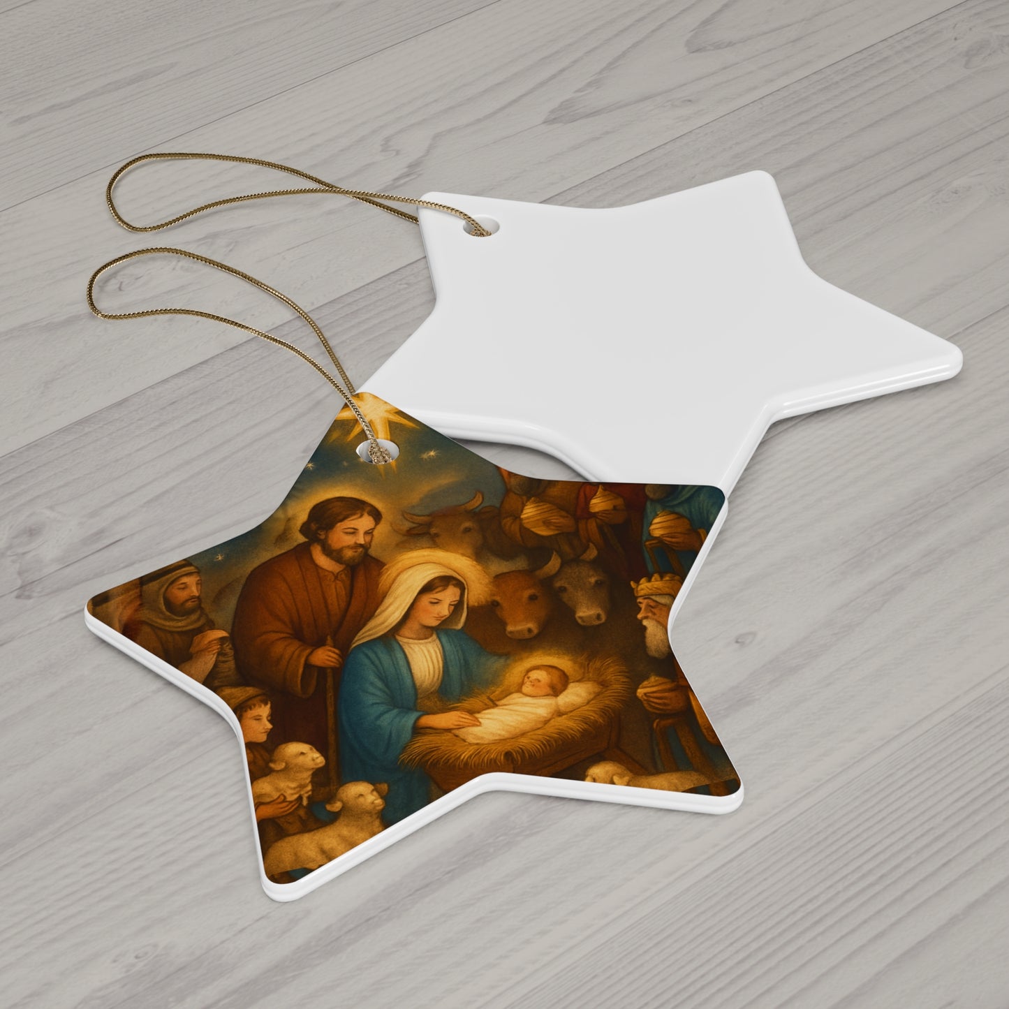 Beautiful Star Decoration Ceramic Christmas Ornament, Beautiful Star Decoration Decoration, Holiday Home Decor, Gift for Family, Festive Keepsake