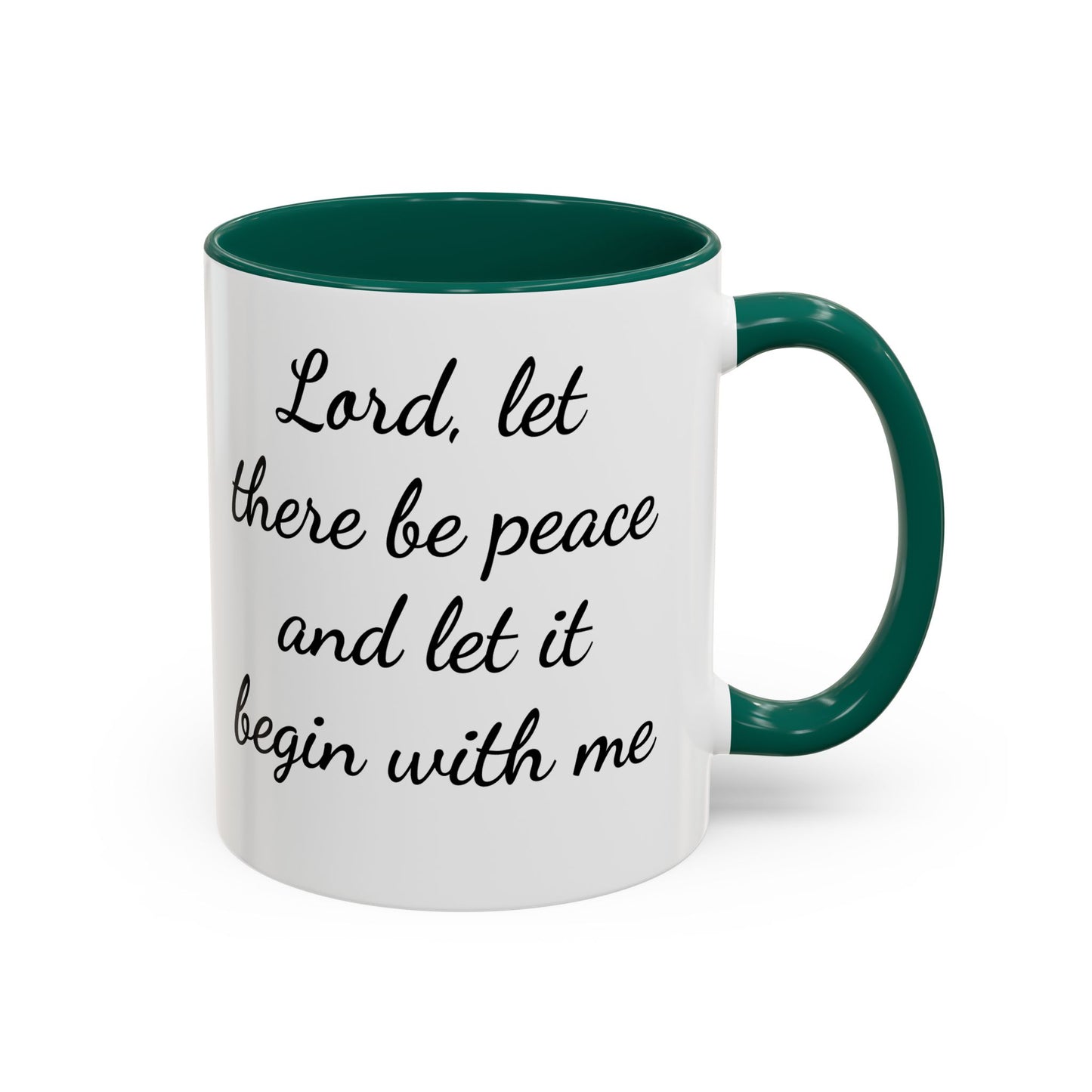 Inspirational Deer Mug — "Lord, let there be peace and let it begin with me"