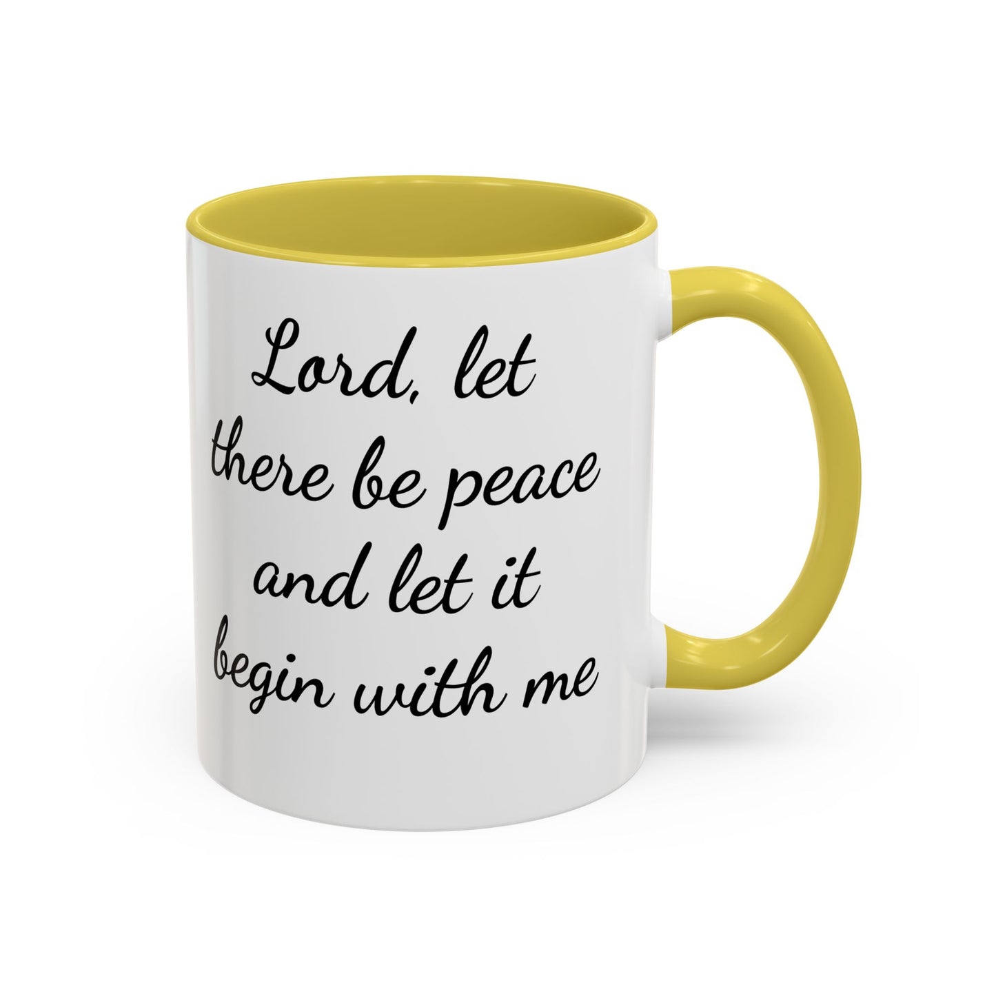 Inspirational Deer Mug — "Lord, let there be peace and let it begin with me"