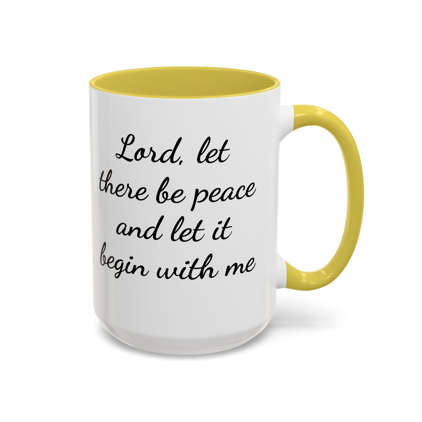 Inspirational Deer Mug — "Lord, let there be peace and let it begin with me"