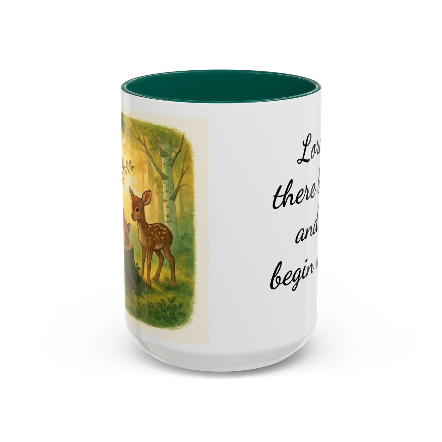 Inspirational Deer Mug — "Lord, let there be peace and let it begin with me"