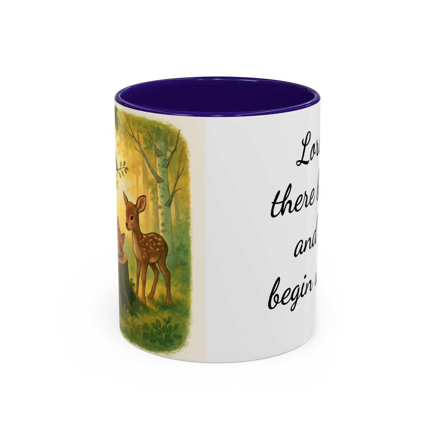 Inspirational Deer Mug — "Lord, let there be peace and let it begin with me"