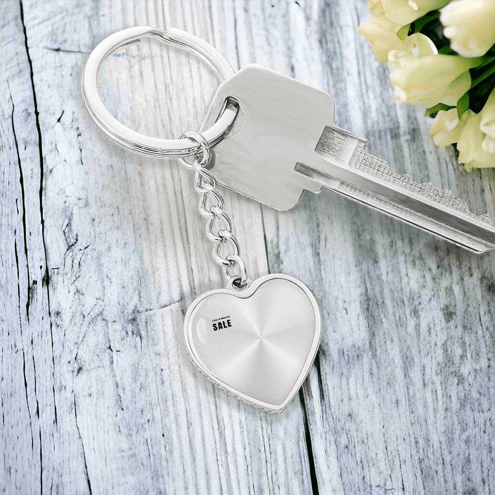 Hold My Heart Close – Graphic Heart Keychain