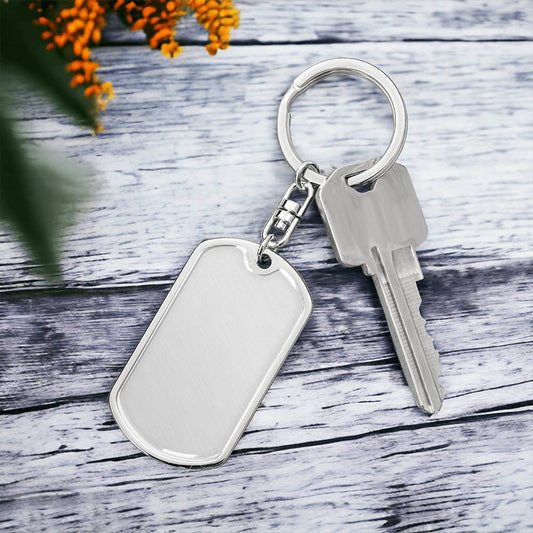 Tags of Devotion – Graphic Dog Tag Keychain