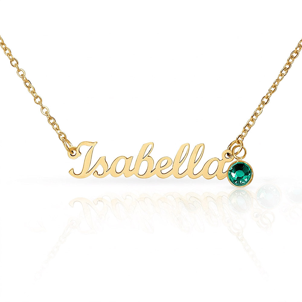 Her Name, Her Birthstone – Custom Name Necklace with Birthstone