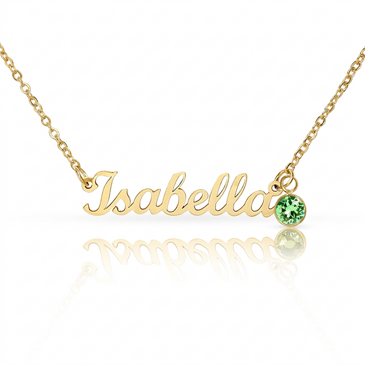 Her Name, Her Birthstone – Custom Name Necklace with Birthstone