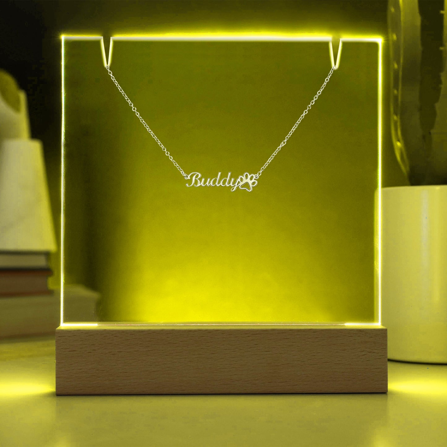 Paws on My Heart – Keepsake Acrylic Paw Print Name Necklace