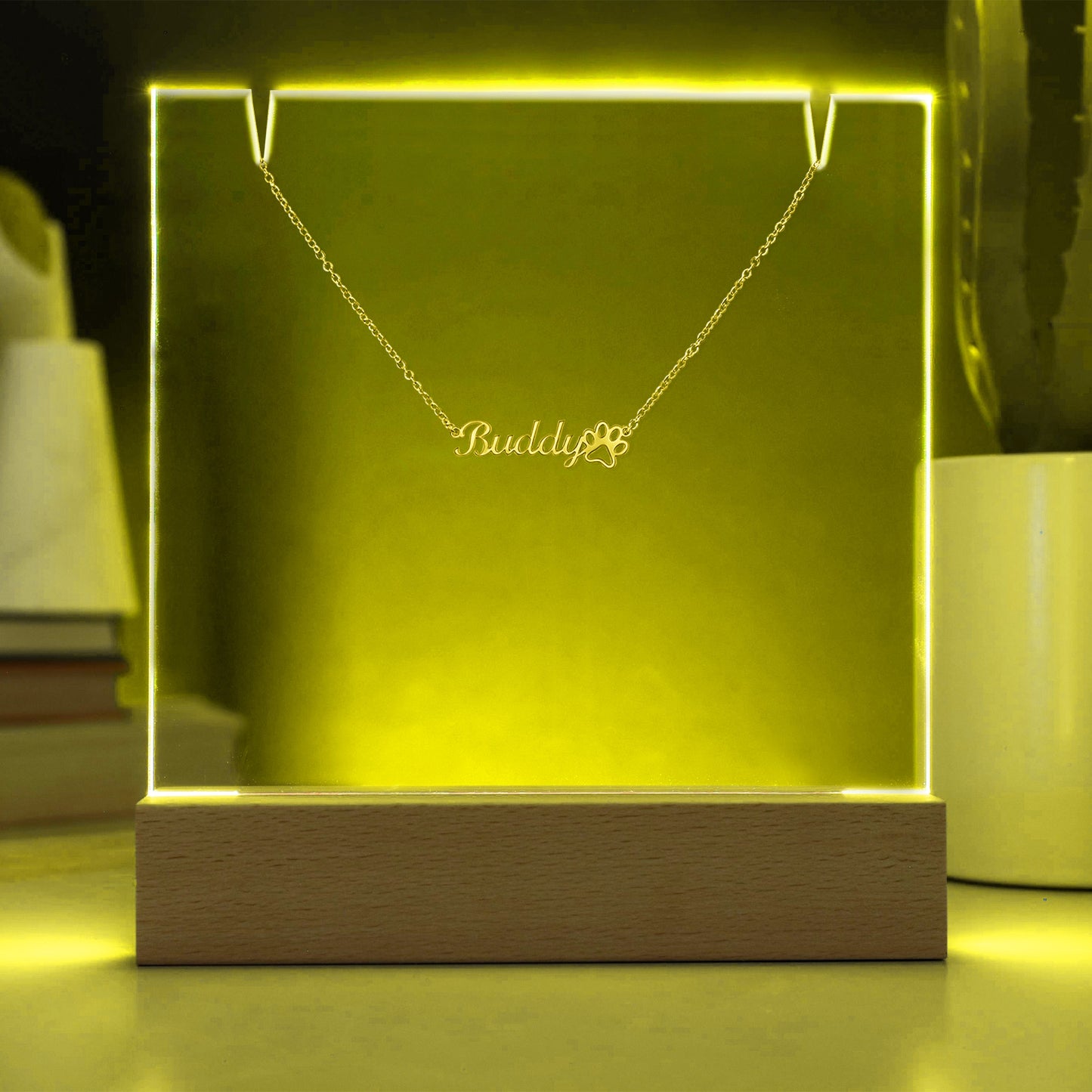 Paws on My Heart – Keepsake Acrylic Paw Print Name Necklace