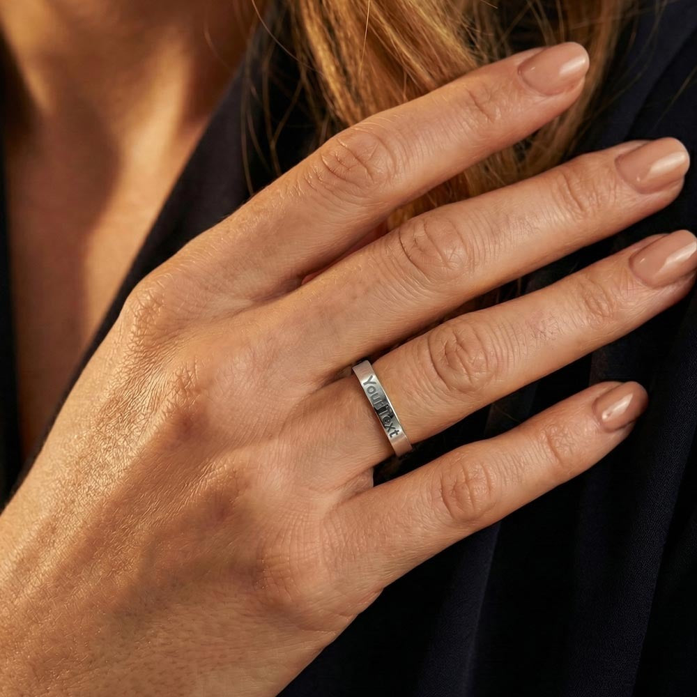 A Promise on Her Finger – Personalized Women's Engraved Ring