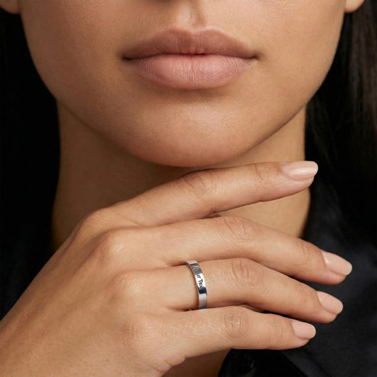 A Promise on Her Finger – Personalized Women's Engraved Ring